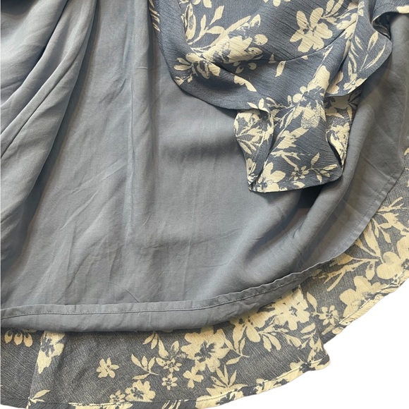 Lulu’s Floral in This Together Dusty Blue Floral Print Wrap Dress - Picture 14 of 14
